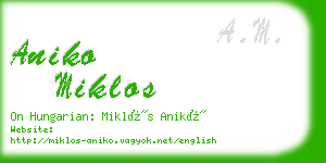 aniko miklos business card